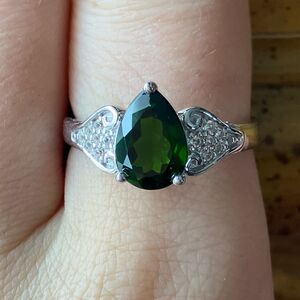 Natural Chrome Diopside Sterling Silver Ring Size 9